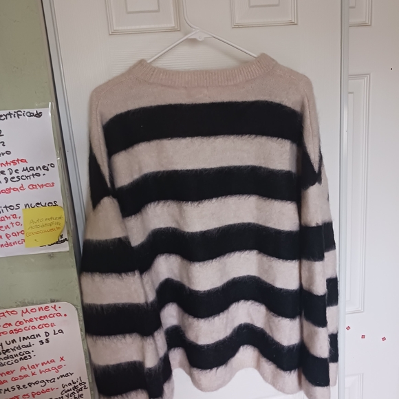 H&M Sweaters - C;EARENCE H&M Women Sweater Oversized Striped Mohair Wool Blend, M.